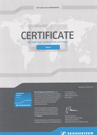 Certificate - Authorised Sennheiser Partner
